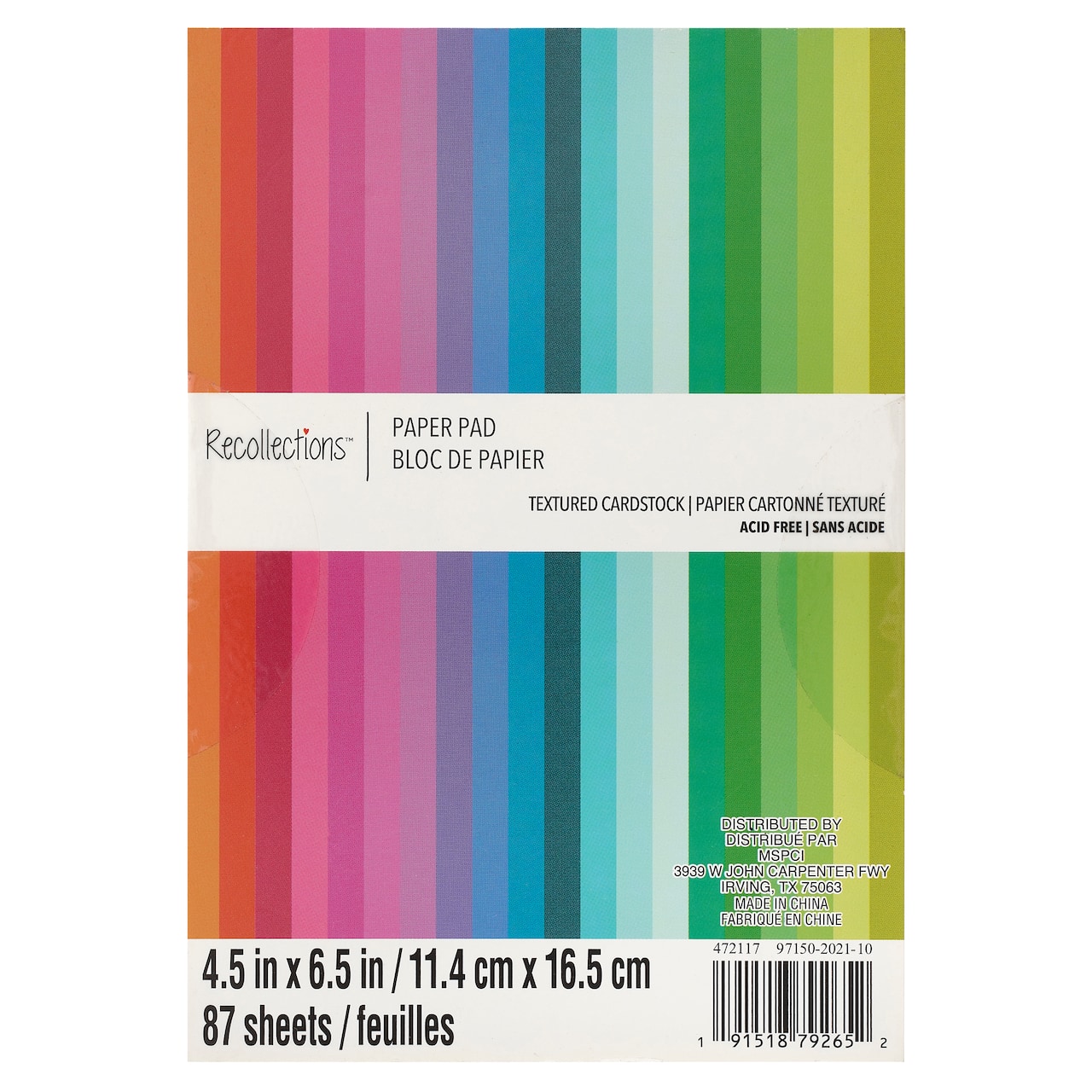 Jewel Colors 4.5" x 6.5" Textured Paper Pad by Recollections™, 87 Sheets